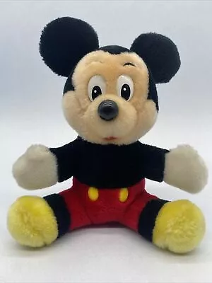 Vintage MICKEY MOUSE Plush Disneyland Walt Disney World Parks 7  Seated Stuffed • $9.19