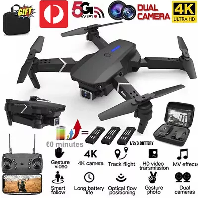 $50.95 • Buy 4K GPS Drone With HD Camera Drones WiFi FPV Foldable RC Quadcopter W/ 3Batteries