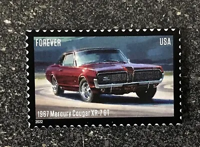 2022USA #5718 Forever Pony Cars - 1967 Mercury Cougar XR-7 GT Single Stamp  Mint • $1.65