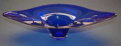 Vitrix Cobalt Open Form Bowl  -  Signed & Dated • $225