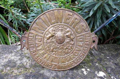 £8.50 • Buy Antique Milners Patent Improved Thief Resisting & Strong Holdfast Safe Plate