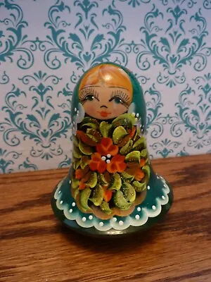 Vintage Russian Matryoshka Hand Painted Chime Wobble Bell Doll Made In Russia • $14.37