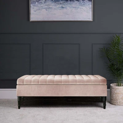 £0.99 • Buy Ottoman Storage Box Upholstered Footstool 2 Seater Stool Bench End Coffee Table