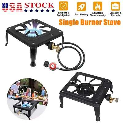 Single Portable Burner Cast Iron Propane LPG Gas Stove Outdoor Camping Cooker US • $36.99