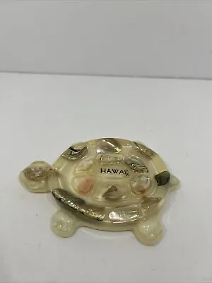 Turtle Soap Dish Vintage HAWAII Vintage Lucite & Abalone Trinket Spoon Rest • $4