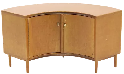 Dollhouse Mid Century Modern Walnut Corner Cabinet JBM Miniature Furniture • $108.99