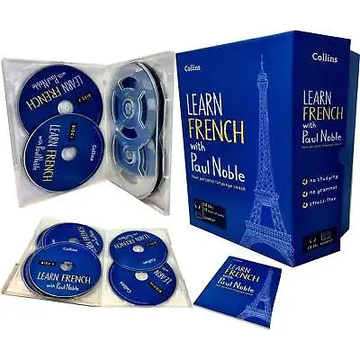 Learn French With Paul Noble Collins 12 CDs Booklet DVD Collection Box Set • £32.99