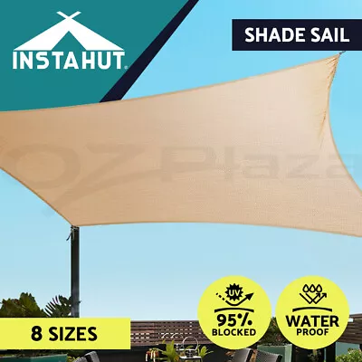 $60.95 • Buy Instahut Waterproof Shade Sail Awning Cloth Triangle Square Sand Sun Canopy