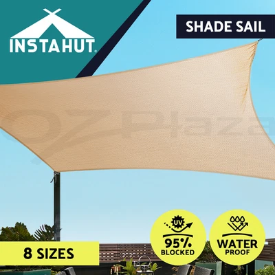 Instahut Waterproof Shade Sail Awning Cloth Triangle Square Sand Sun Canopy • $35.95