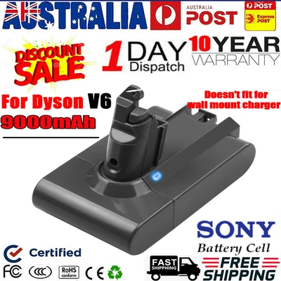 9000mAh Battery For Dyson V6 DC58 DC59 DC61 DC62 Animal DC72 SV03 SV04 SV06 SV09 • $200.99