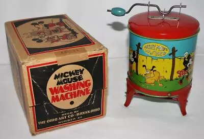 Rare Near Mint: Disney 1934 Mickey Mouse  Ohio Art  Washing Machine Set+orig.box • $1099.99