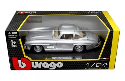 Bburago 1954 54 Mercedes Benz 300 Sl Gullwing 1/24 Diecast Silver 18-22023 Sil • $16.45