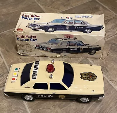 Vintage Alps Japan Push Button Police Car Toy Battery Operated • $9.99
