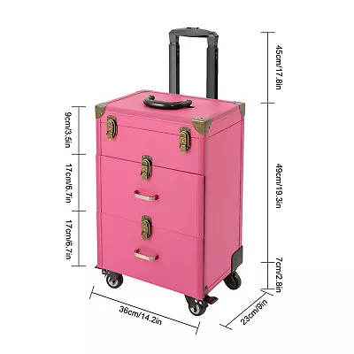 Cosmetics Rolling Cases Travel Makeup Rolling Organizer Nail Polish Storage Box • $84.55