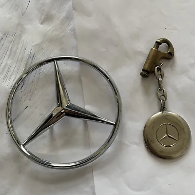 Mercedes .A B C CLASS BADGE & Vintage Mercedes Key Ring With Brass Clip.See Pic • $37.30