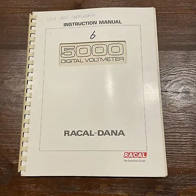 Racal-Dana Digital Voltmeter 5000 Instruction Manual  980454 • $24.77