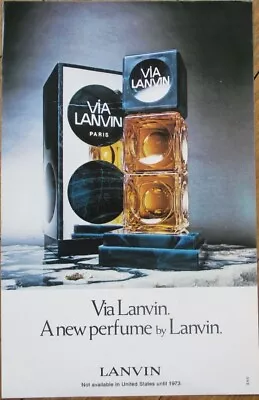 Via Lanvin Perfume 1973 Advertising Flier - Paris France - French • $9.99