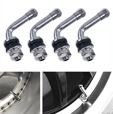 4Pcs 90 Degree Angle Bolt-in Tire Valve Stems High Pressure For Car Motorcycle • $12.28