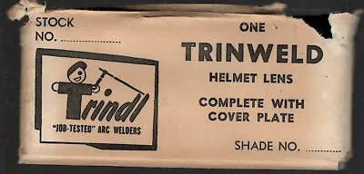 Vintage Trindl Trinweld Welding Helmet Lens And Cover Plate 4 1/4 X 2 NOS • $5.99