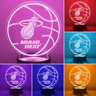 Miami Heat Customized Basketball 16 Color Light W/Free Shipping & Remote • $32.95