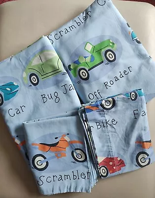 £8.99 • Buy NEXT 2x SINGLE DUVET BEDDING SET TRAFFIC JAM CARS TRANSPORT BUG BIKE BOYS TWINS