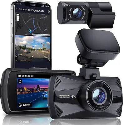 $465.95 • Buy Yeecore 4K Dual Dash Cam 5G Wifi GPS, Real 4K+HDR 1080P Dash Cam Front And Rear,
