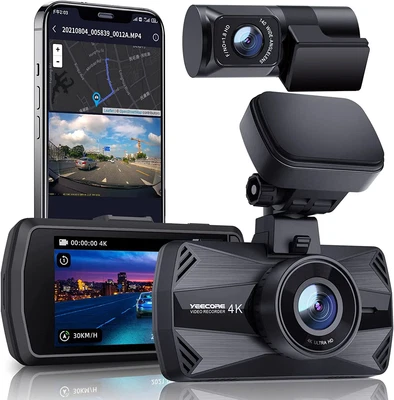 $465.95 • Buy Yeecore 4K Dual Dash Cam 5G Wifi GPS, Real 4K+HDR 1080P Dash Cam Front And Rear,