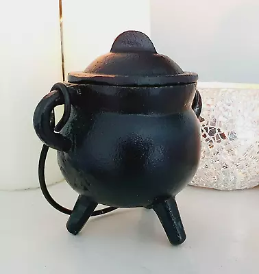 Cast Iron Hanging Witch Cauldron Incense Burner Pagan Wiccan Altar Herb Spells • £13.90