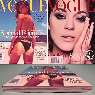 [Lot Of 2] Vogue Paris FRENCH Fashion Magazines GISELE Bündchen Marion Cotillard • $71.25