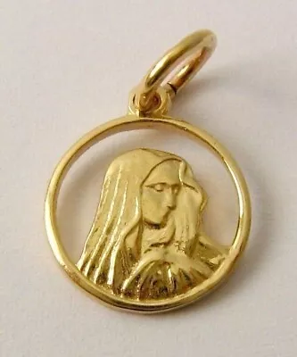 SAINT MARY MADONNA RELIGIOUS MEDAL Customize Pendant In 14K Yellow Gold Plated • $163.99