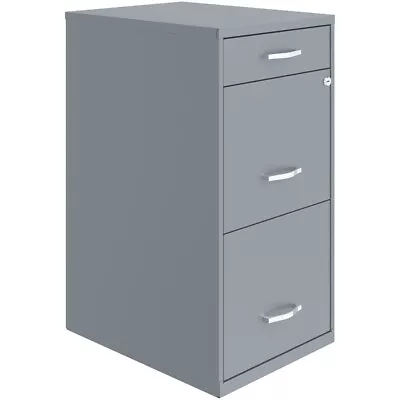 Pemberly Row 18  3-Drawer Metal File Cabinet With Pencil Drawer In Gray • $114.52