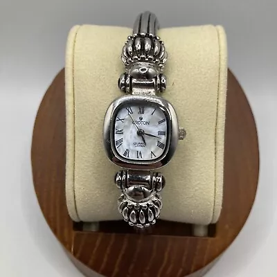 Vintage Croton Ladies 21mm Watch Silver Tone Mother Of Pearl Dial Bracelet -RUNS • $29.99