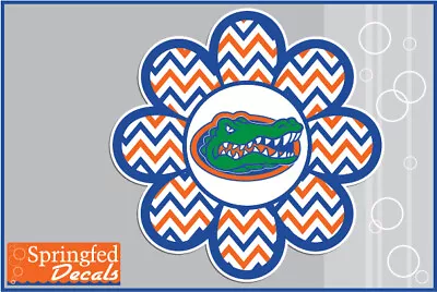 Florida Gators GATOR HEAD LOGO Chevron FLOWER Vinyl Decal UF Sticker Car Window • $4.95