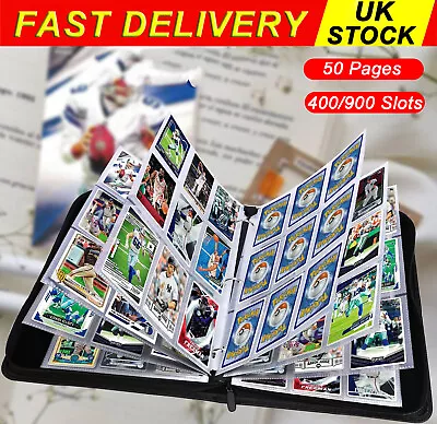 Trading Cards Binder 4/9 Pocket Zip Folder Sleeve Album Book Case Holder 400/900 • £9.89