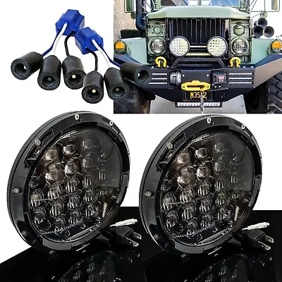 24V Military 4D Optic 7  LED Headlight H/L DRL HMMWV M35 M923 M998 M35a2 M35a3 • $189.99