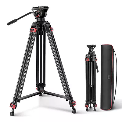 74  Pro Video Tripod With Fluid Head Heavy Duty Aluminum Tripod With 360° • $119.99