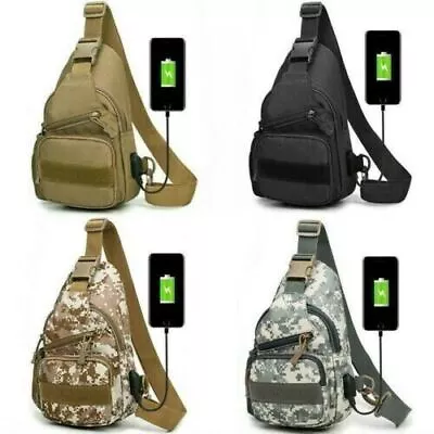Men Small Chest Bag Pack Travel Sport Shoulder Sling Backpack Cross Body Outdoor • £9.99