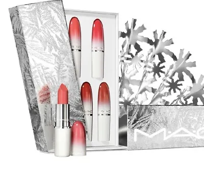 MAC 3 Piece Lipstick Set Three Cheers! LIPSTICK TRIO Lusterline Mini Uk Seller • £89.99