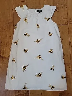 Victoria Beckham For Target Girl’s White Lined Yellow Black Bee Dress Size L • $9.99