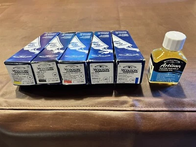 $74.99 • Buy Winsor & Newton Winton Oil Colour 200ml Unopened Paint Tubes (5) - Linseed Oil
