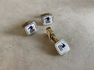 USPS United States Postal Service Vintage Tie Bar Clip And Pair Of Cufflinks • $29