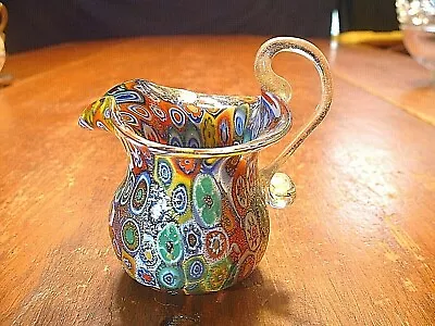 Gorgeous Miniature Italian Millefiori Cabinet Pitcher With Gold Flecks • $110