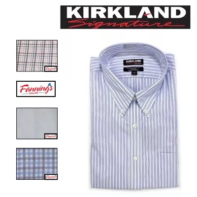  Kirkland Signature Men's TRADITIONAL Button Collar Dress Shirt- G51 G52 • $14.95