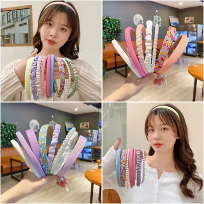 £1.89 • Buy Smooth Satin Alice Bands Hair Head Band Women Girls UK