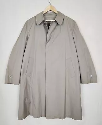 CLIPPER MIST Mens Poly Cotton Blend Trench Over Coat W/ Zip-Out Liner Size 42 R • $54.99