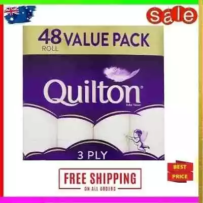 48x Quilton Toilet Paper Tissue Rolls 3-Ply 180 Sheets - Free Postage Best Price • $27