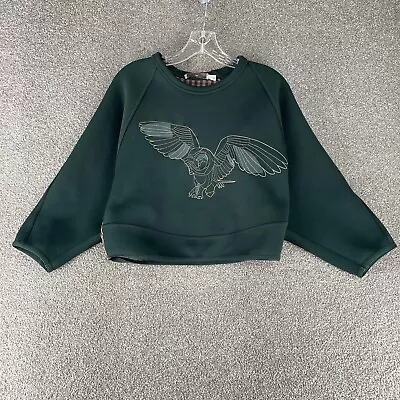 £57.71 • Buy Adidas Stella McCartney Sweater Extra Small Green Owl Embroidery Crop Sweatshirt
