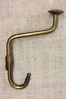 Old Coat Hook Cothes Tree Vintage 1950’s Brass Color Steel 5 1/2” Rustic  • $16.91