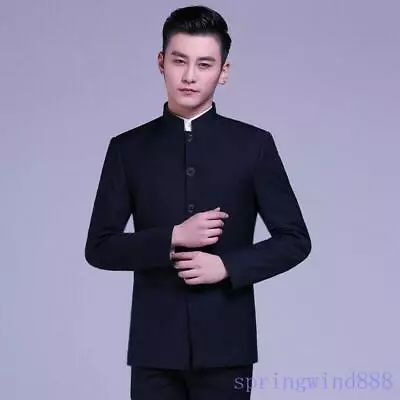 Mens Single Breasted Mao Suit Oriental Chinese Tunic Jackets Blazers Slim Coat  • $54.80