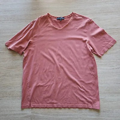$17.50 • Buy Robert Barakett Pima Cotton Short Sleeve V-Neck T-Shirt Pin Stripe Pink Men's XL